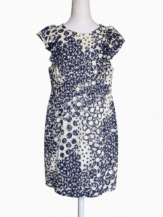 Trina Turk Dresses & Skirts - NWT Trina Turk Navy Blue & White Floral Polka Dot Lace Sheath Dress Size 12
